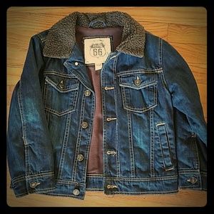 Route 66 boys size 8 denim aviators coat